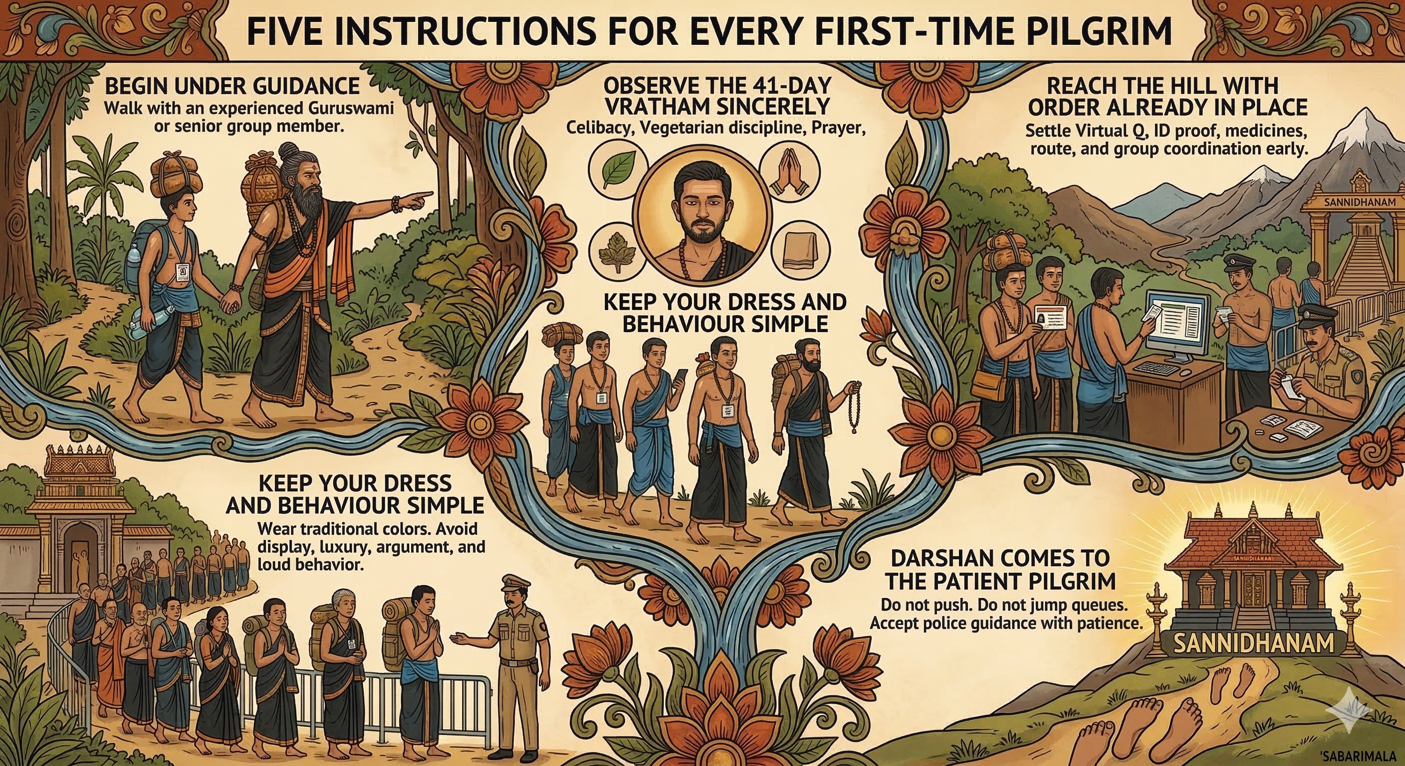 Illustration for five instructions for first-time pilgrims